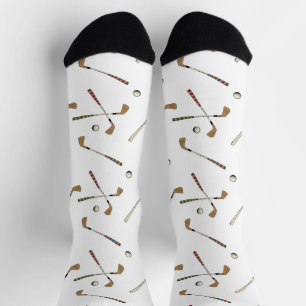 Chaussette Motif de balle du club de golf moderne blanc