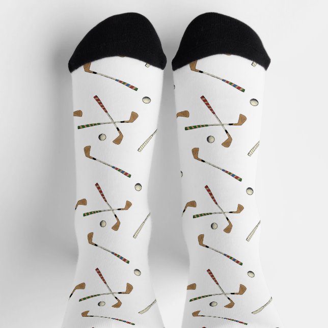 Chaussette Motif de balle du club de golf moderne blanc (Haut)