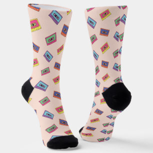 Chaussette Motif de bande audio Retro Neon