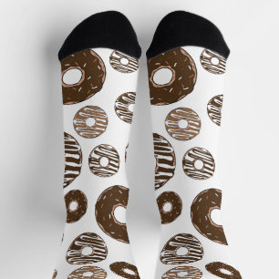 Chaussette Motif de beignes, beignets de chocolat, beignets d
