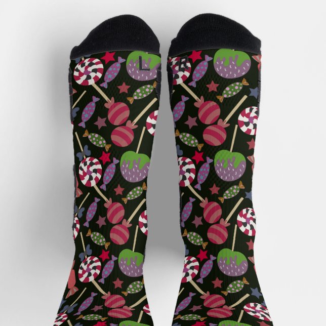 Chaussette Motif de bonbons | motif Lollies | lollipop 16 ban (Haut)