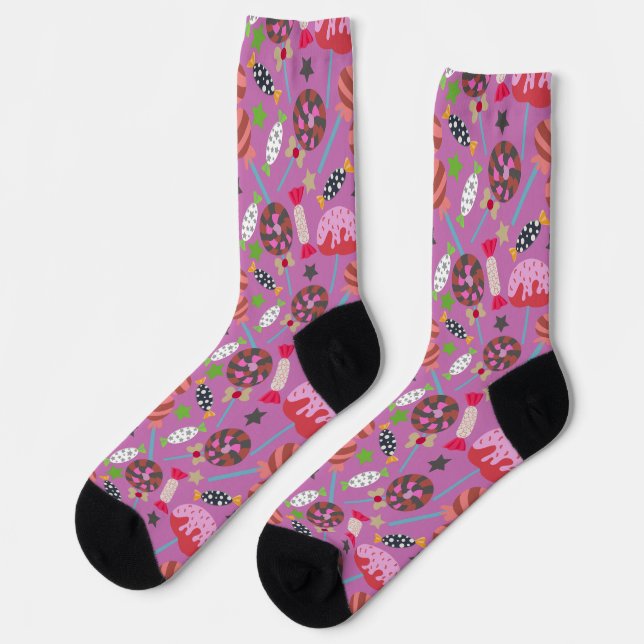 Chaussette Motif de bonbons | motif Lollies | lollipop 19 Pap (Gauche)