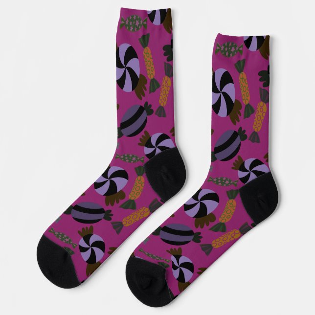 Chaussette Motif de bonbons | motif Lollies | lollipop 33 Fou (Gauche)
