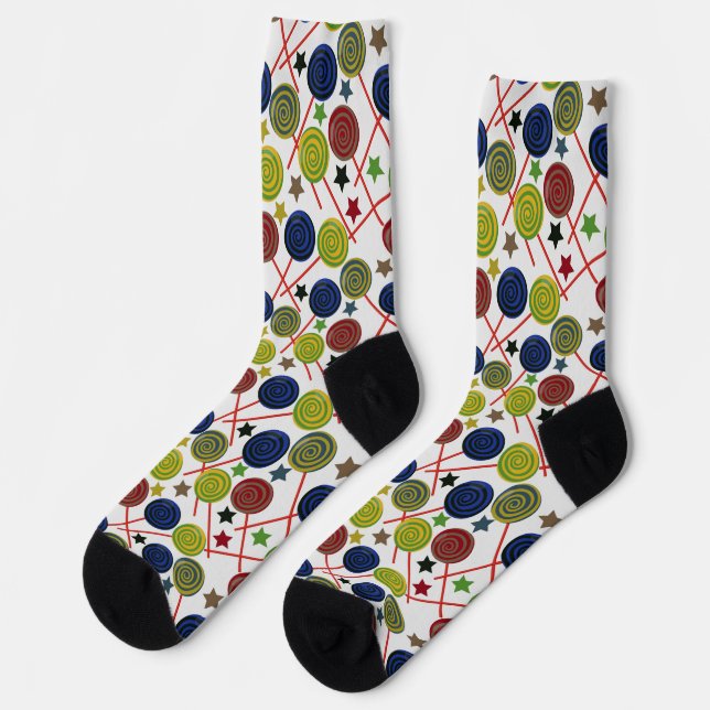 Chaussette Motif de bonbons | motif Lollies | lollipop 48 Squ (Gauche)