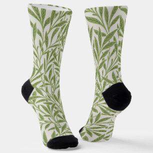 Chaussette Motif de branches feuillues vertes