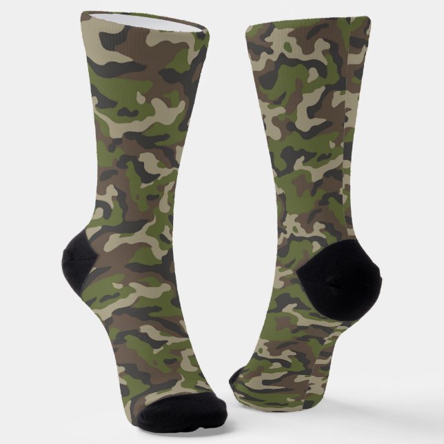 Chaussette Motif de camouflage vert (Angulaire)