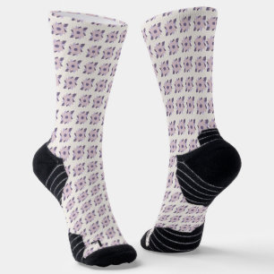 Chaussette Motif de carreau décoratif pastel violet