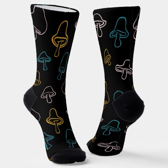 Chaussette Motif de champignons colorés et sympa (Angulaire)