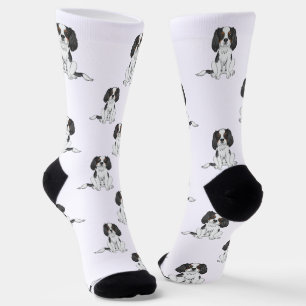 Chaussette Motif de chien Cavalier King Charles Spaniel trico