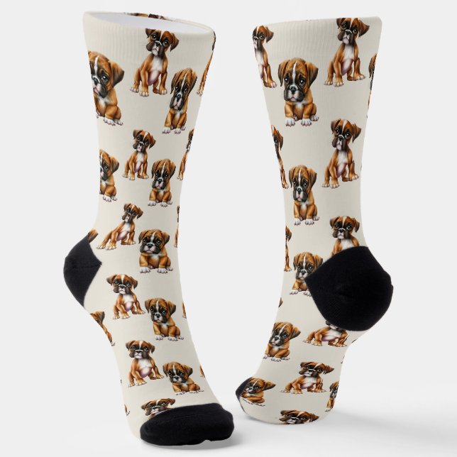 Chaussette Motif de chien de boîte mignon (Angulaire)