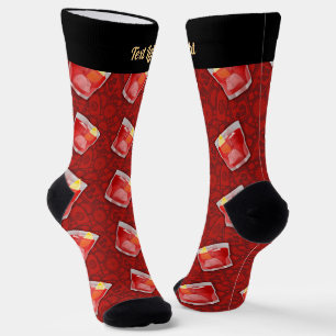 Chaussette Motif de cocktail Negroni