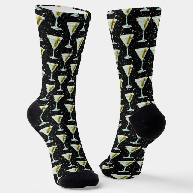 Chaussette Motif de cocktails Martini (Angulaire)