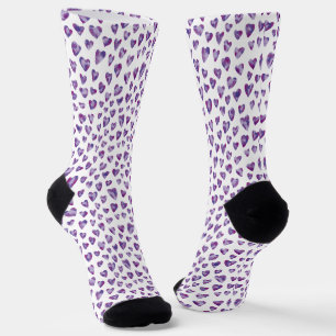 Chaussette Motif de coeur d'amour pourpre