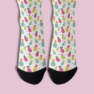 Chaussette Motif de cœur et d'ananas tropical