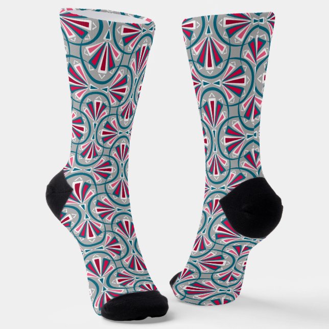 Chaussette Motif de couleur Art déco. (Angulaire)