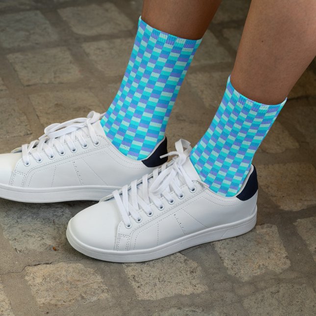 Chaussette Motif de couleur bleu néon (Créateur téléchargé)