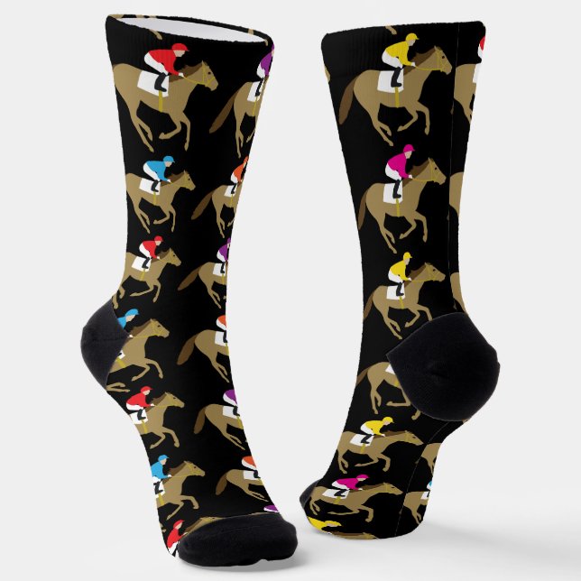 Chaussette Motif de courses de chevaux Derby Jockeys (Angulaire)