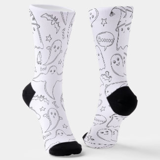 Chaussette Motif de crâne noir et blanc personnalisé