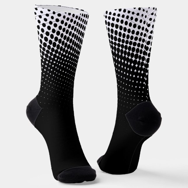 Chaussette Motif de dégradé noir et blanc (Angulaire)