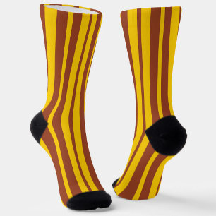 Chaussette Motif de design de rayures élégantes jaune marron