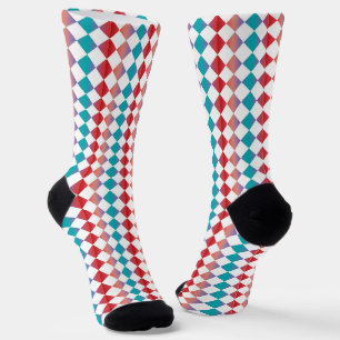 Chaussette Motif de diamant couleur multicolore Checker