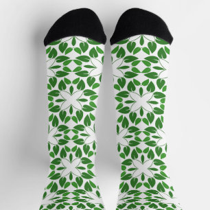 Chaussette Motif de feuille, motif de feuilles, feuilles vert