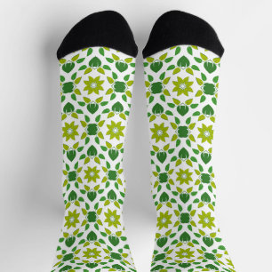 Chaussette Motif de feuille, motif de feuilles, feuilles vert