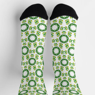 Chaussette Motif de feuille, motif de feuilles, feuilles vert