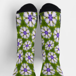 Chaussette Motif de fleurs blanches