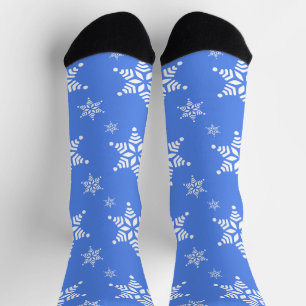 Chaussette Motif de flocons de neige, Flakes blancs, Neige, B