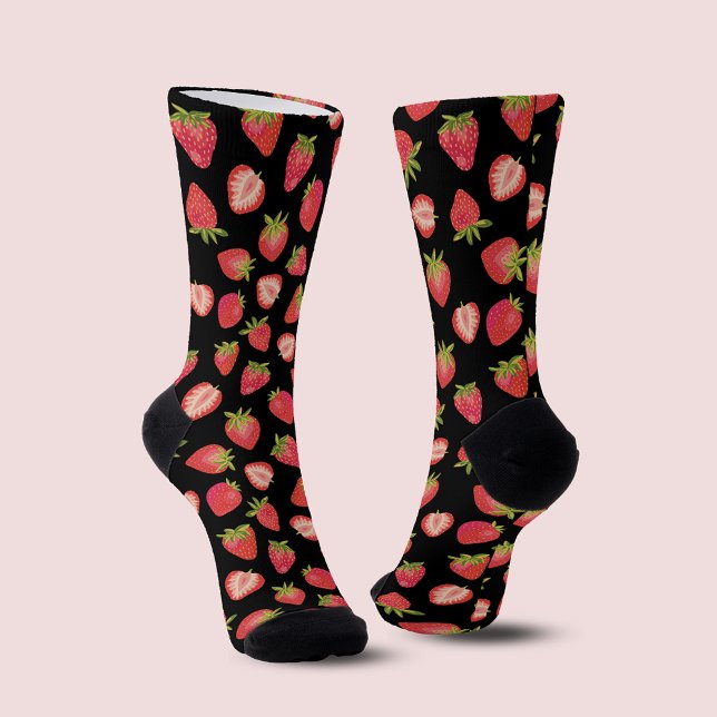 Chaussette Motif de fraises d'été (Créateur téléchargé)