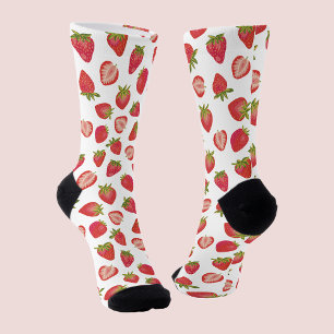 Chaussette Motif de fraises d'été
