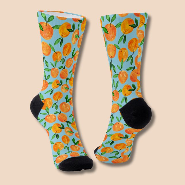 Chaussette Motif de fruits d'oranges d'agrumes (Summer fruit, citrus orange fruit pattern socks)