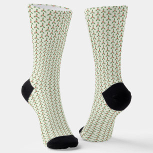 Chaussette Motif de houx de Noël Feuilles de houx vertes Baie