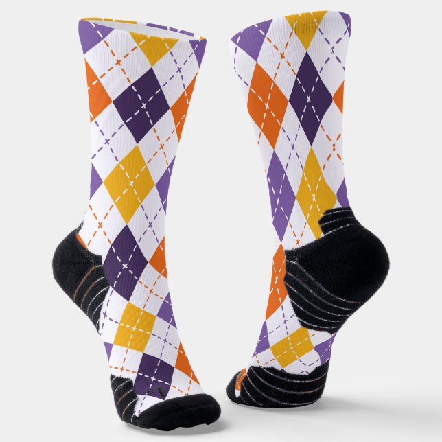 Chaussette Motif de Jacquard d'Halloween blanc (Angulaire)