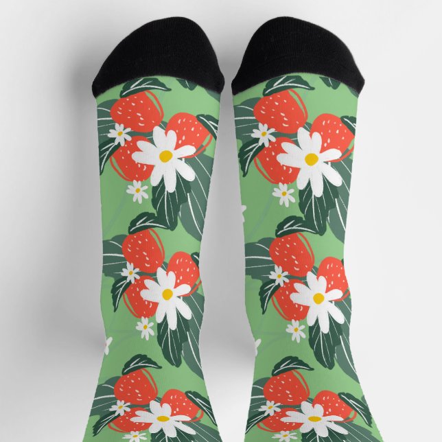 Chaussette Motif de jardinage de  de ramassage de fraises (Haut)