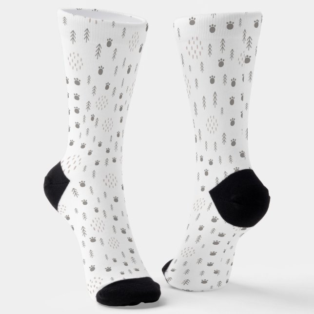 Chaussette Motif de la piste animale du bois mûre (Angulaire)