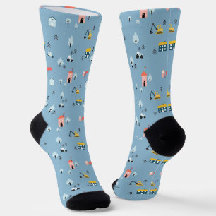 Chaussette Motif de la scène du Doodle Town