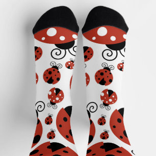 Chaussette Motif De Ladybugs, Mignons Ladybugs, Red Ladybugs