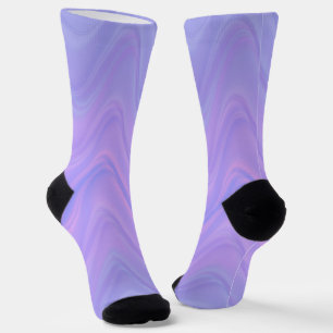 Chaussette Motif de lignes ondulées rose violet