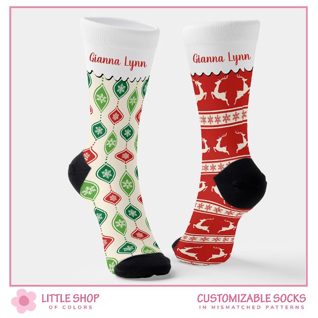 Chaussette Motif de l'ornement tendance Reindeer inégal (Créateur téléchargé)