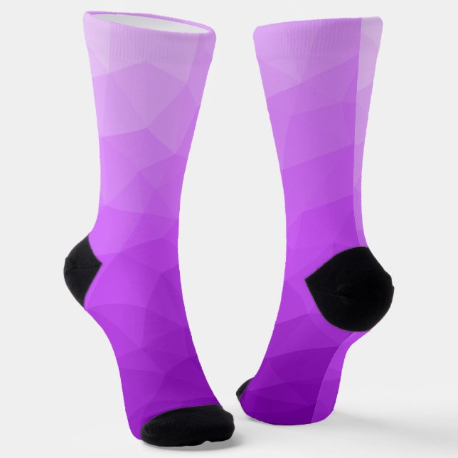 Chaussette Motif de maillage géométrique dégradé de lavande v (Angulaire)