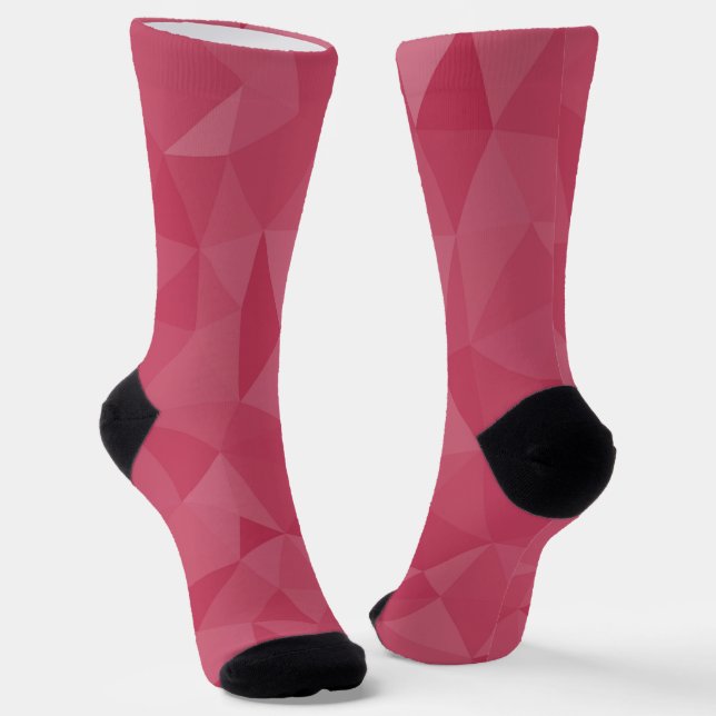 Chaussette motif de maillage géométrique rose rose (Angulaire)