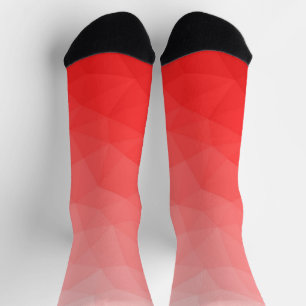 Chaussette Motif de maille géométrique à dégradé rouge