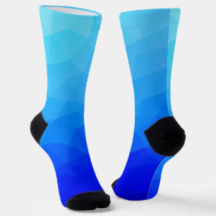 Chaussette Motif de maille géométrique de mer d'été bleue