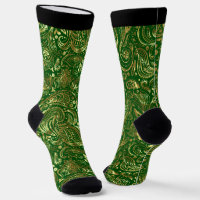 Motif de paisley vintage or et vert
