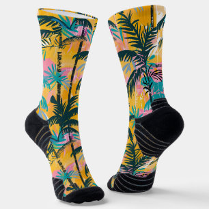 Chaussette Motif de palmier d'été coloré