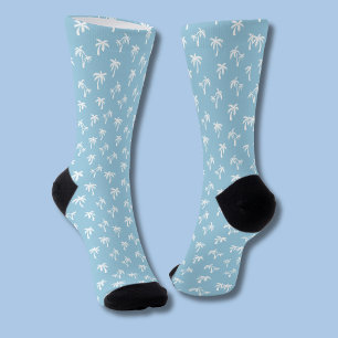 Chaussette Motif de palmier tropical bébé bleu
