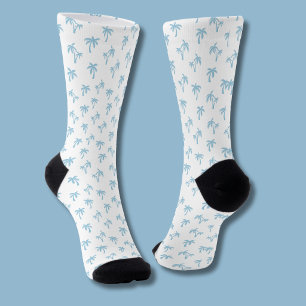Chaussette Motif de palmier tropical bébé bleu
