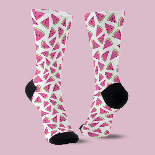 Chaussette Motif de pastèque rose